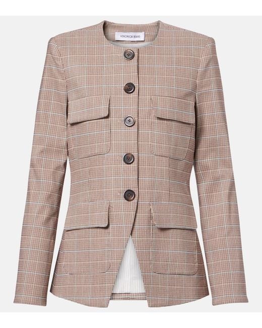 Veronica Beard Natural Orrin Plaid Blazer