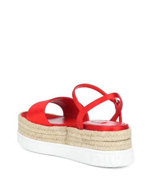 miu miu satin platform sandals