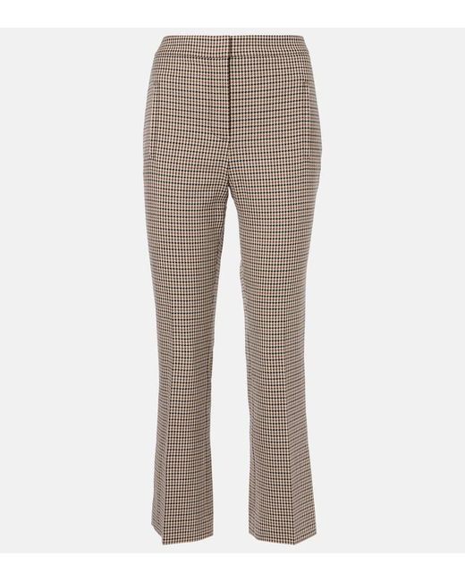 Veronica Beard Gray Arte Houndstooth High-Rise Cropped Pants