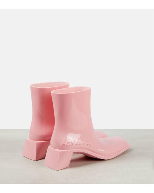 Acne Pink Soap Logo Ankle Boots