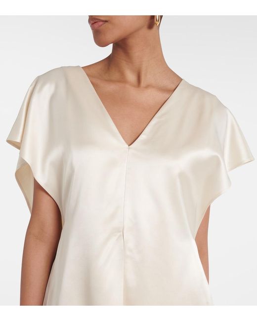 TOVE White Sara Caped Satin Top