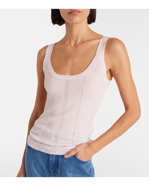 Gabriela Hearst Pink Lucy Rib-Knitted Wool Tank Top