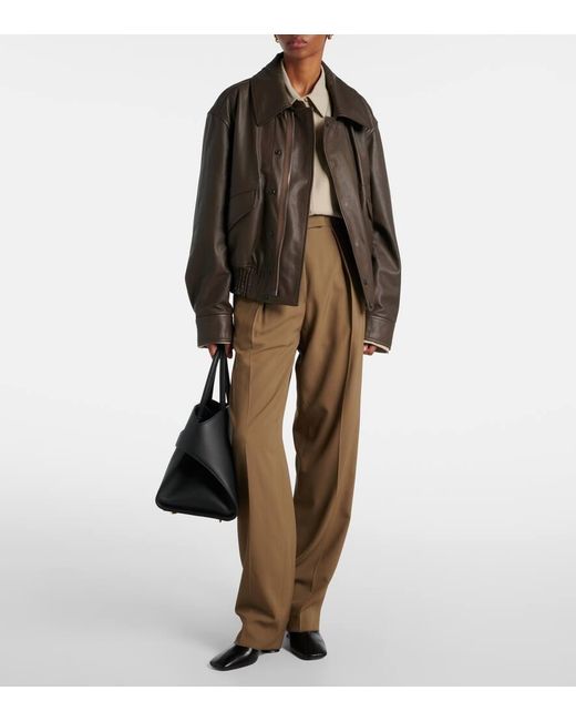 Ferragamo Brown Gerade High-Rise-Hose