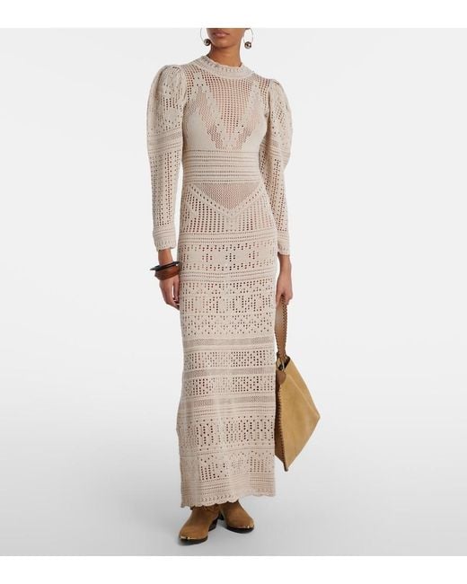 Isabel Marant Natural Dione Open-Knit Maxi Dress