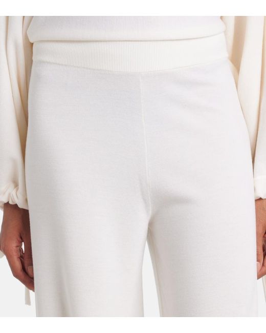 Max Mara White Virgin Wool Wide-Leg Pants