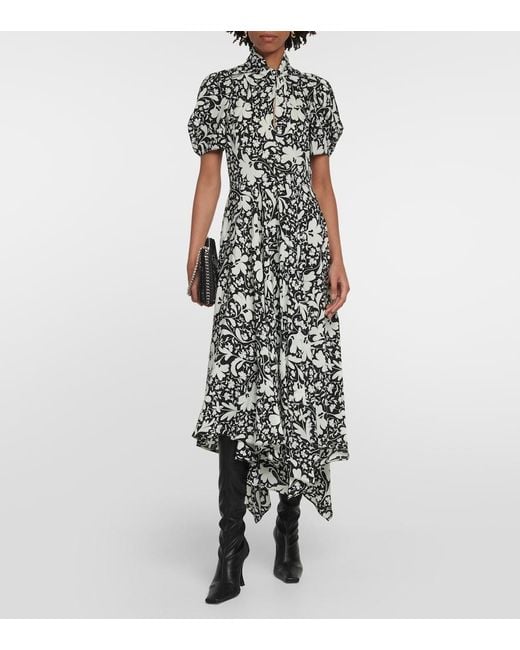 Stella McCartney Multicolor Floral Silk Midi Dress