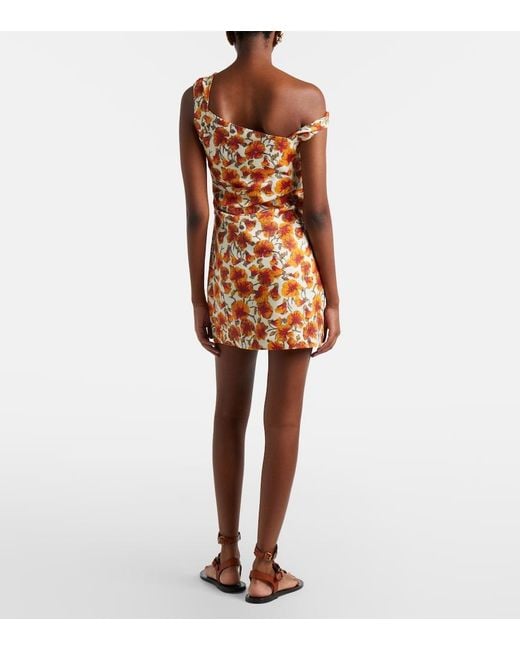 jara mini dress Jara linen cut-out mini dress with paisley print
