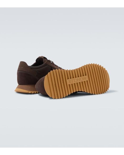 Moncler Brown Pacey2 Suede-Trimmed Sneakers for men