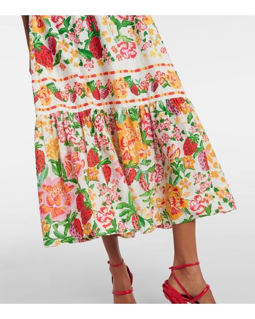 FARM Rio Floral Sketch Midi Dress, Floral Sketch | Lyst