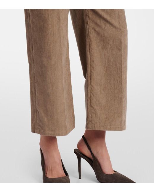 Brunello Cucinelli Brown Monili Cotton Corduroy Straight Pants