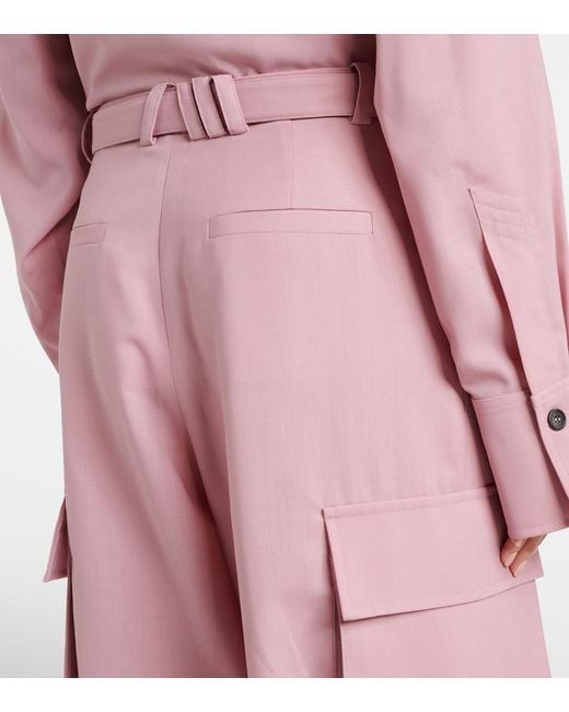Pantalones Cargo Con Cinturon The Attico de color Pink