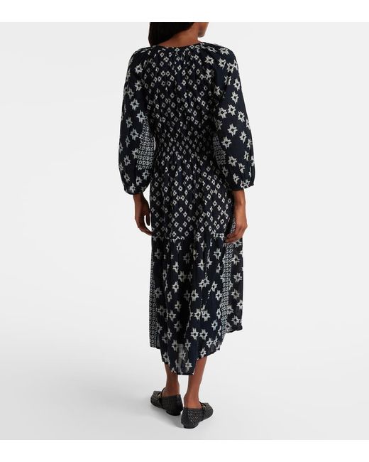 Robe Midi Elen Brodee En Coton Velvet en coloris Black