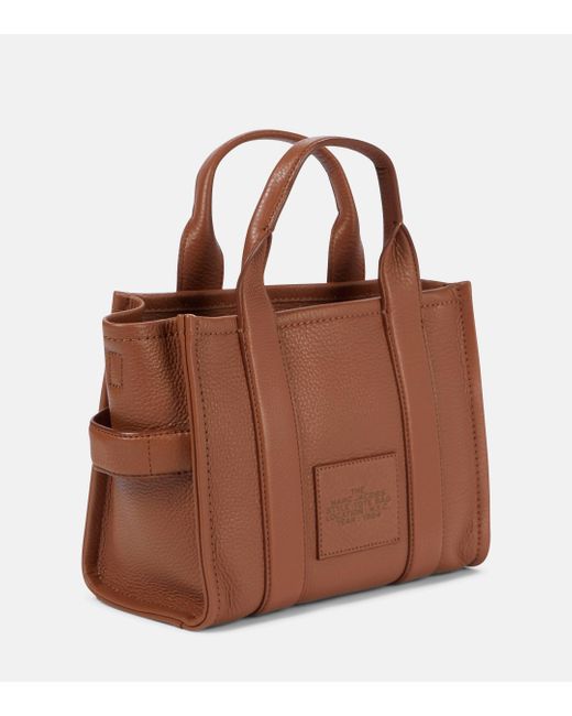 Sac The Leather Mini Tote Bag Marc Jacobs en coloris Brown