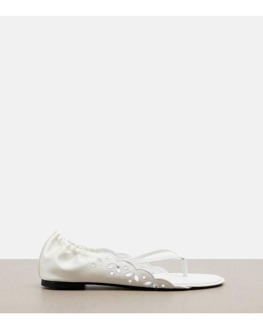 Jacquemus White Satin Thong Sandals