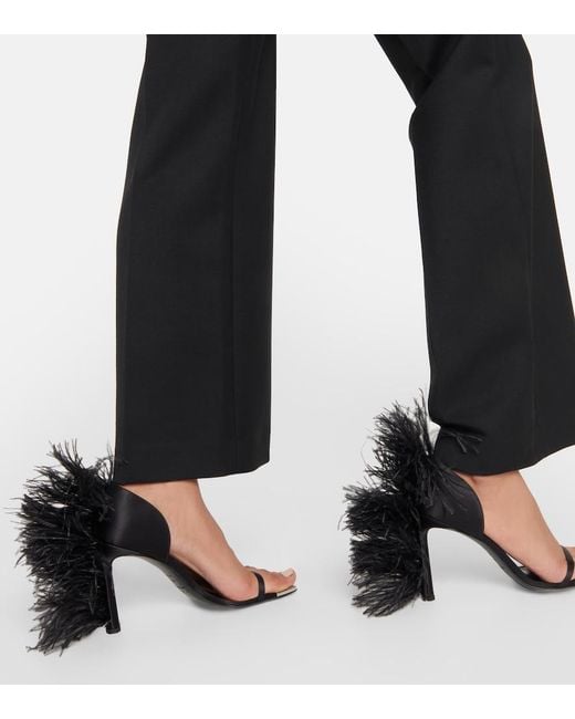 Area Black X Sergio Rossi Amazona Feather-Trimmed Sandals