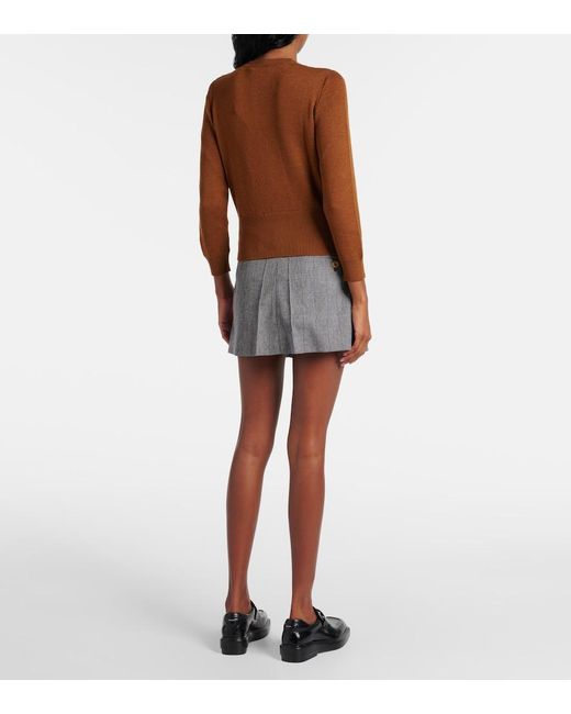 Prada Brown Pullover Mit Argyle-Strickmuster