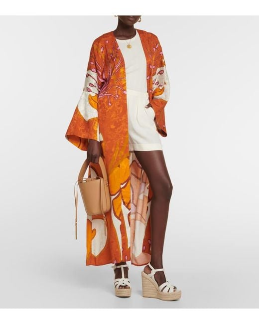 Johanna Ortiz Orange Bedruckter Kimono