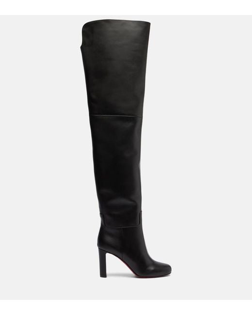 Christian Louboutin Black Overknee-Stiefel Loo 85 Aus Leder
