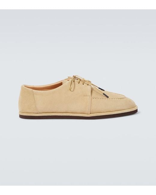 Auralee Schnuerschuhe aus Veloursleder in White für Herren