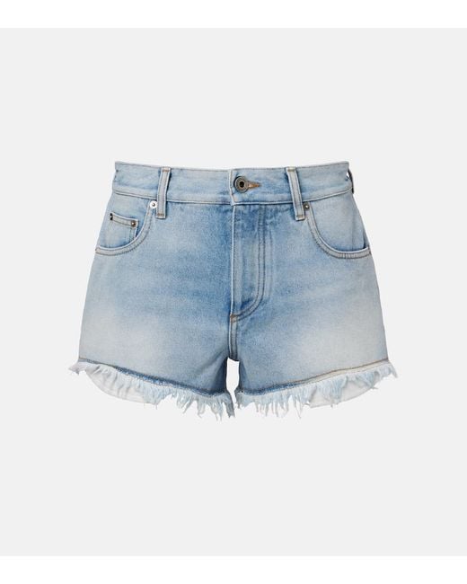 Loewe Blue Paula's Ibiza Anagram Denim Shorts