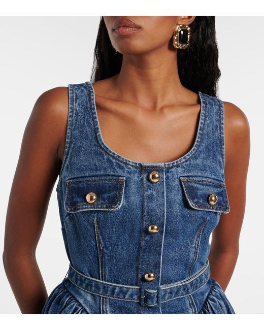 Self-Portrait Blue Belted Denim Minidress