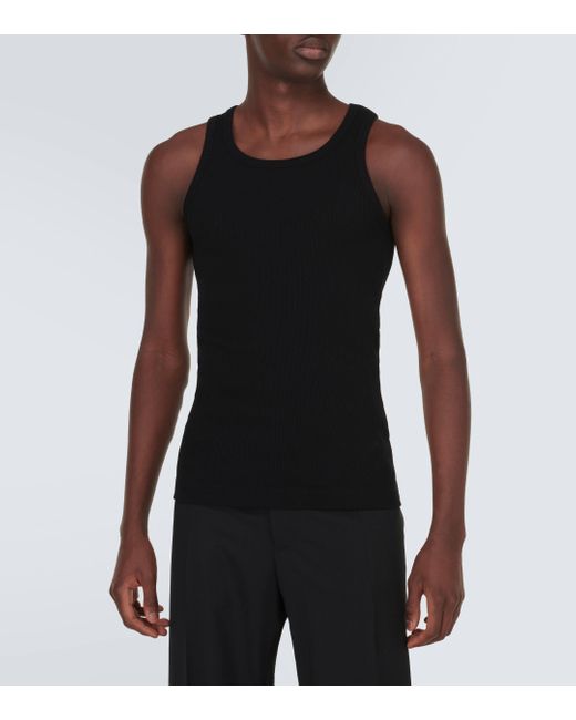 Givenchy Black 4g Ribbed-knit Cotton Tank Top for men