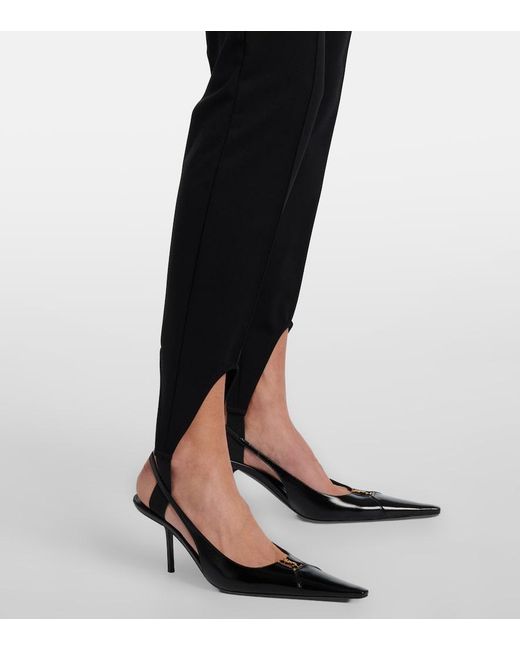 Saint Laurent Black Jersey Stirrup Leggings