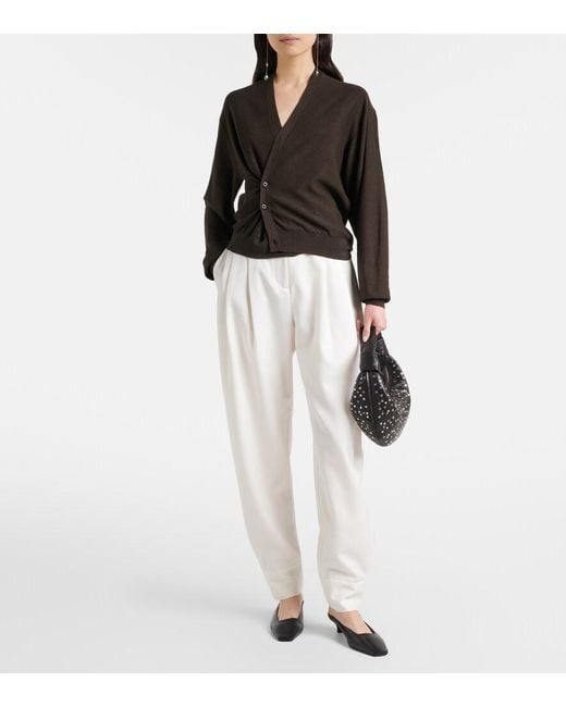 Lemaire Black Twisted Wool-Blend Cardigan