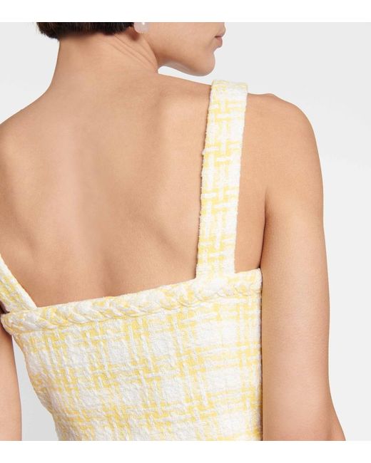 Veronica Beard Metallic Gingham Tweed Top