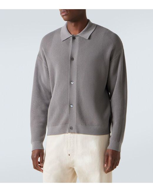 FRAME Gray Open-Knit Cardigan for men