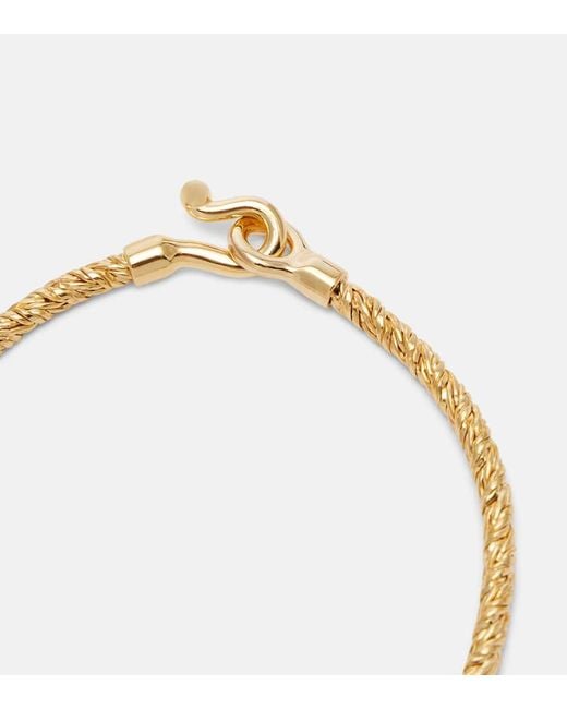 Pulsera Knot De Plata De Ley Banada En Oro Bottega Veneta de color Metallic