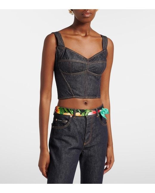 Dolce & Gabbana Black Denim Bustier
