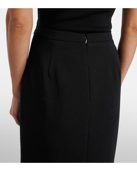 Max Mara Black Otre Wool Midi Skirt