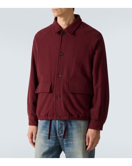 A.PRESSE Red Cashmere Blouson Jacket for men