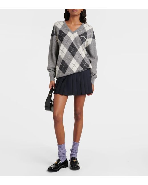 Miu Miu Purple Socken Aus Kaschmir Und Wolle