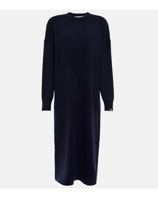 Extreme Cashmere Blue N°106 Weird Cashmere-blend Sweater Dress