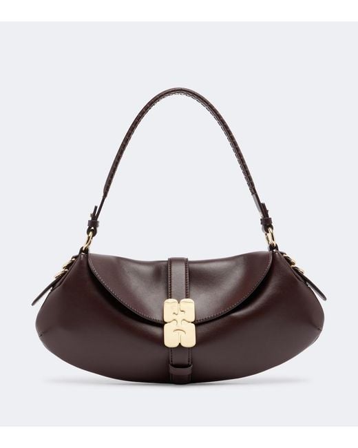 Ganni Brown B-Kat Small Shoulder Bag