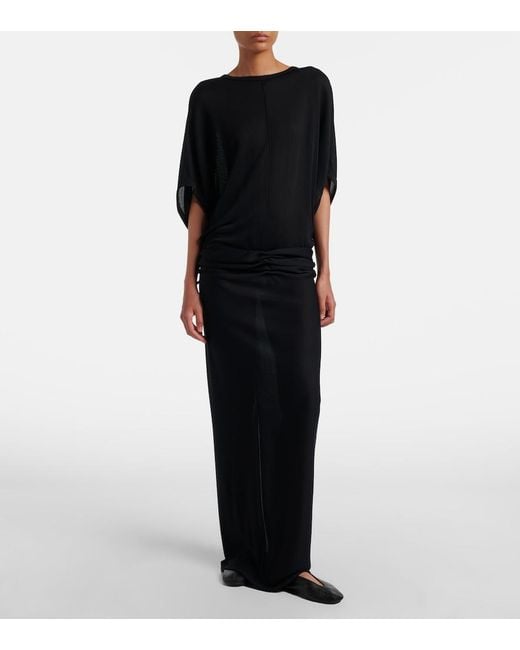 The Row Black Fay Leather Ballet Flats
