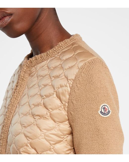 Moncler Natural Down-Paneled Cardigan