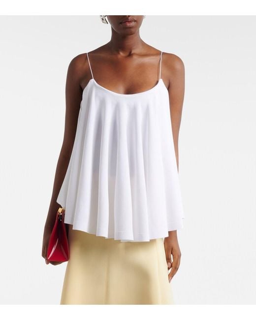 Jacquemus White Voile Open-Back Jersey Top