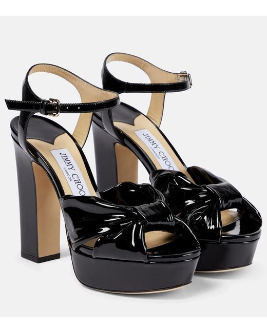 Jimmy Choo Black Heloise 120 Platform Sandals