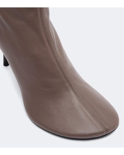 Acne Brown Back Leather Ankle Boots
