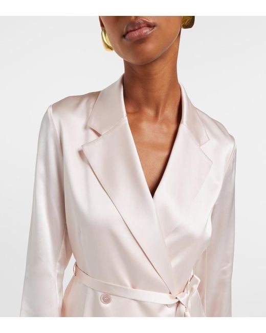 Joseph Pink Joubert Silk Satin Blazer