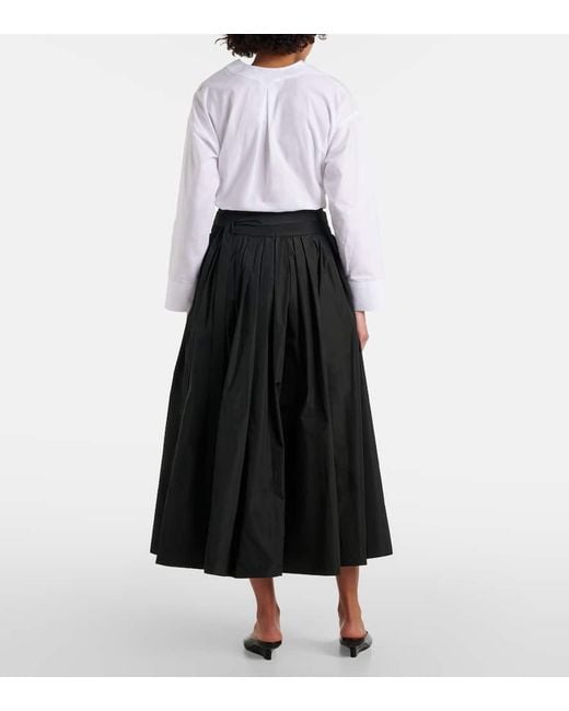 Max Mara Black Gea Pleated Taffeta Maxi Skirt