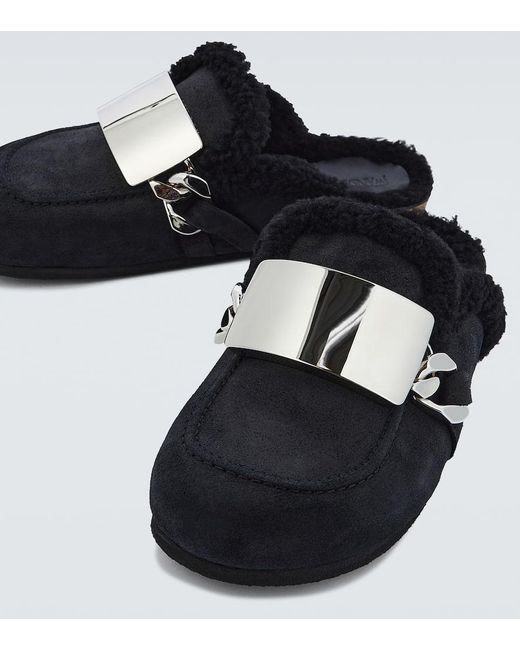 J.W. Anderson Slippers Aus Veloursleder in Black für Herren