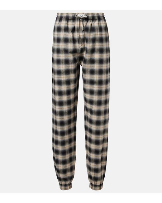 The Attico Gray Checked Cotton Sweatpants