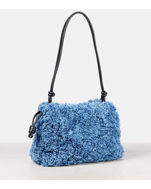 Loewe Blue Clutch Flamenco Medium Aus Denim