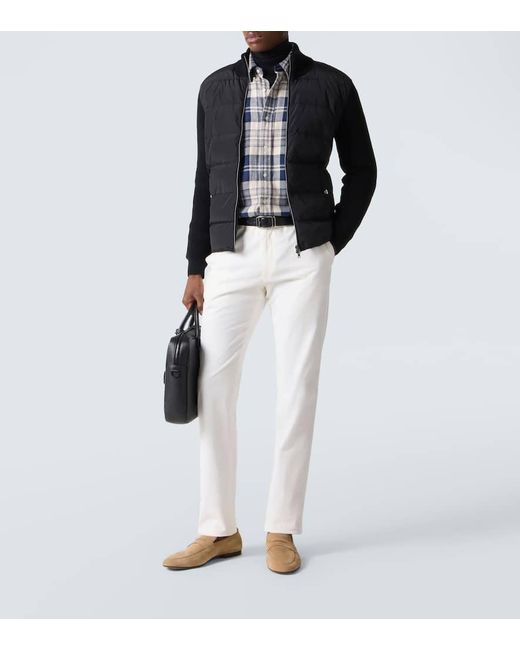 Herno Black Wool-Trimmed Down Jacket for men