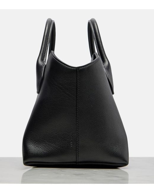 The Row Black Terrasse Medium Leather Top-Handle Bag