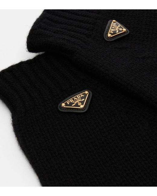 Prada Black Virgin Wool Gloves